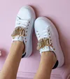Biało-czarne sneakersy z motylkiem z cyrkoniami Kariba