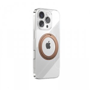 Etui pokrowiec z ringiem-podstawką 360 do iPhone 16 Pro MagSafe - złote