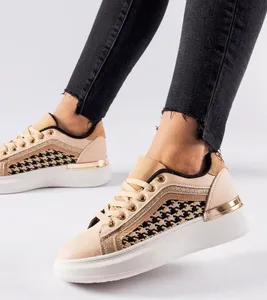 Beżowe sneakersy z brokatem Briercliff