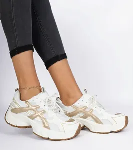Beżowe sneakersy damskie na masywnej podeszwie Enos