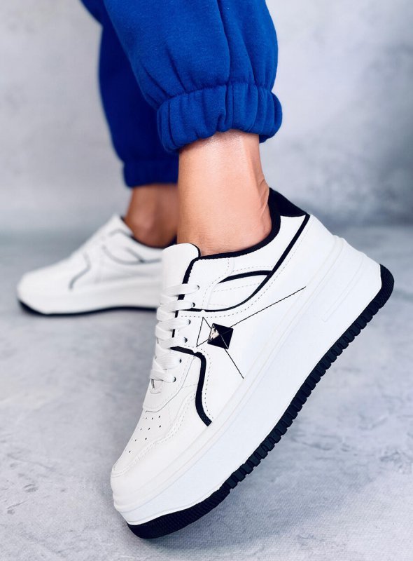 Sneakersy na koturnie HOLMES WHITE/BLACK