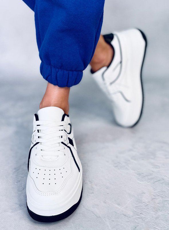 Sneakersy na koturnie HOLMES WHITE/BLACK