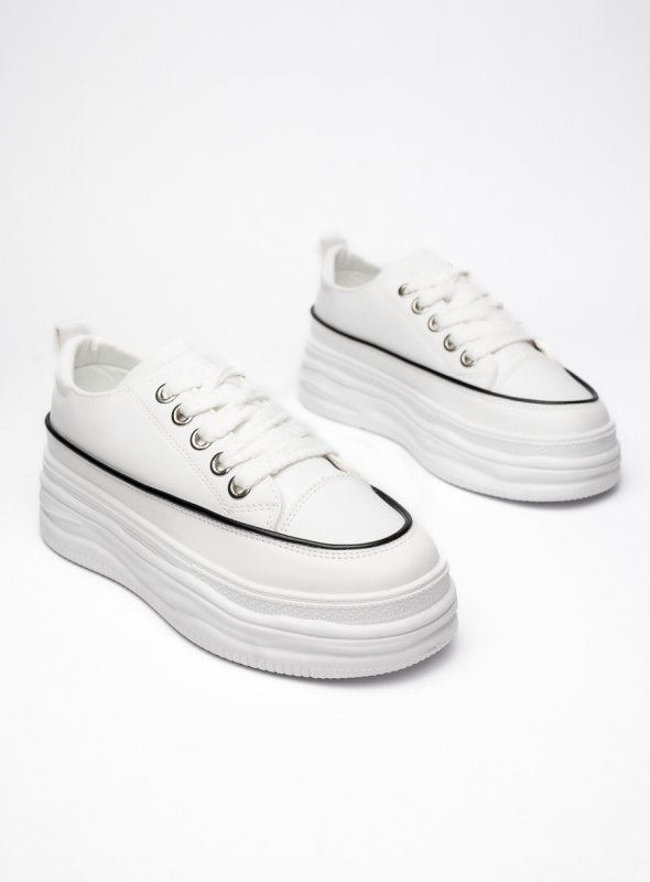 Damskie Sneakersy PLATFORMIA – White