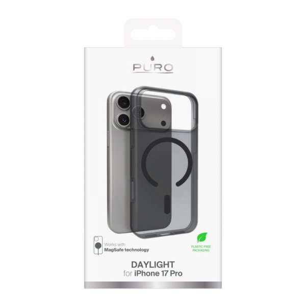 Etui silikonowe na iPhone 17 Pro Magsafe Daylight - półprzezroczyste czarne