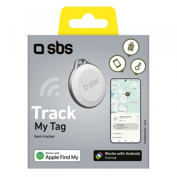 Lokalizator uniwersalny tracker do kluczy walizki Track My Tag - biały
