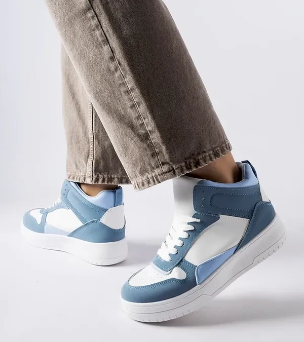 Niebieskie sneakersy za kostkę Adite