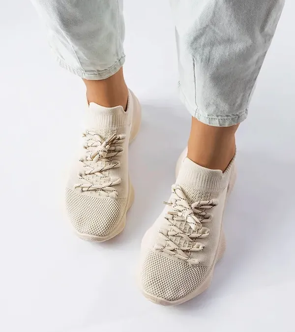 Beżowe buty sportowe damskie Côté