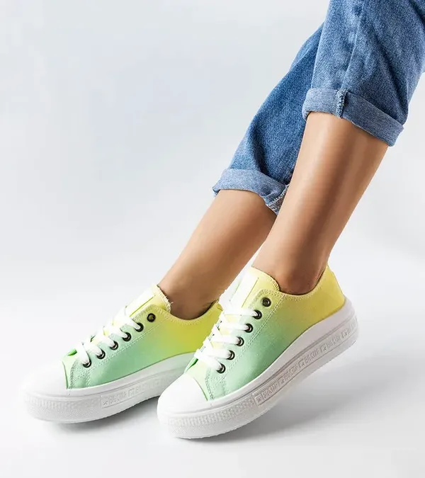 Żółto-zielone trampki Big Star LL274A186