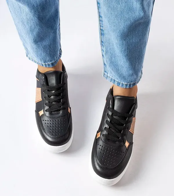 Czarno-złote sportowe sneakersy Parma