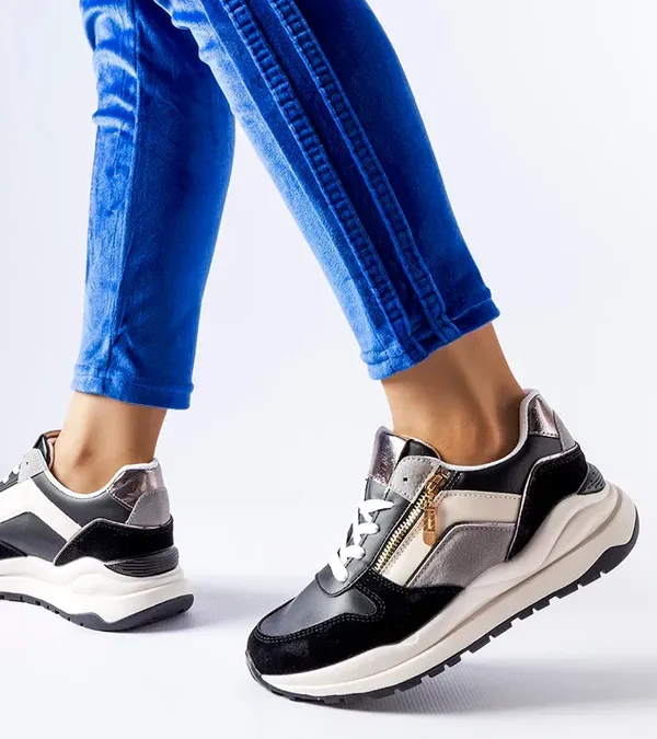 Biało-czarne sneakersy Cecchi