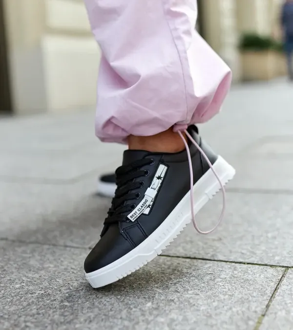 Czarne sneakersy eko skóra Brecht
