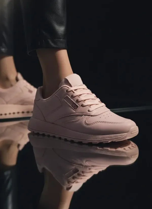 Różowe sneakersy casualowe na platformie Élise