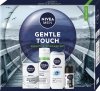 NIVEA Zestaw prezentowy męski Gentle Touch (Żel pod prysznic 250ml + Antyperspirant roll-on 50ml + Balsam po goleniu 100ml + Pianka do golenia 200ml)