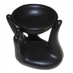 Black Helping Hand Ceramic Oil Burner