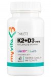 Natural Vitamin K2 MK7 100mcg + D3 2000IU -Forte, 60 tablets MyVita