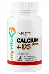 Calcium Citrate + Vitamin D3 Forte, Tablets, MyVita