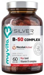 Vitamin B-50 B-Complex, MAX SILVER PURE, Myvita
