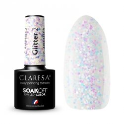 CLARESA Lakier hybrydowy do paznokci GLITTER - 2  5g