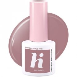 HI HYBRID Lakier hybrydowy Choco & Latte #411 Marble Beige  5ml