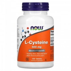 L-Cysteina 500mg, NOW Foods, 100 tabletek