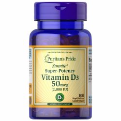 Vitamin D3 2000 IU, Puritan's Pride, 100 capsules