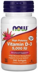 Vitamin D3 5000 IU, Now Foods, 240 capsules