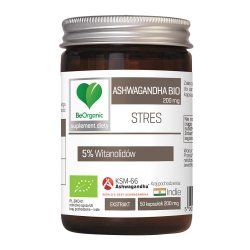 Ashwagandha Stres BIO 200 mg, BeOrganic, 50 kapsułek