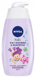 NIVEA Kids Żel do mycia ciała i włosów dla dziewczynek 2w1 o zapachu owocowych żelków 500 ml