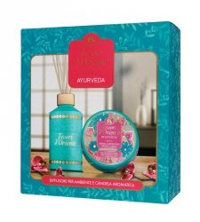 TESORI Ayurveda Zestaw prezentowy patyczki 200 ml + świeca zapachowa 109 g