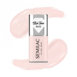 SEMILAC Skin Tone Baza coverowa do lakierów hybrydowych półtransparentna Glitter Rose 7 ml