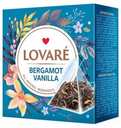 Mieszanka herbat z dodatkami „Bergamot Vanilla” Lovare, 15 piramidek po 2g