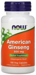 American Ginseng, Żeń-szeń Amerykański 500 mg, NOW Foods, 100 kapsułek