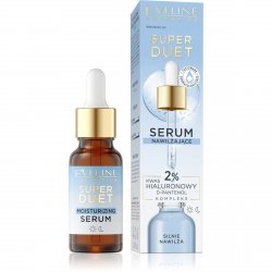Serum do twarzy nawilżające 2% Kwas Hialuronowy, D-Pantenol, Eveline Super Duet, 18ml