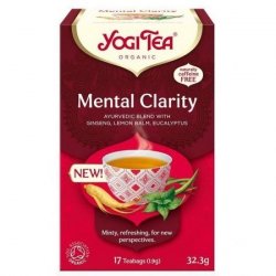 Ajurwedyjska herbata z żeńszeniem, melisą i eukaliptusem, Mental Clarity, Jasność Umysłu, BIO, Yogi Tea, 17x1,2g