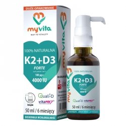 Натуральный витамин K2 MK7 100 мкг + D3 4000 МЕ, Myvita, 50мл
