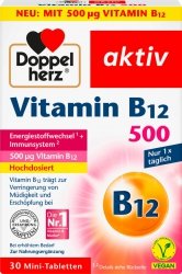 Witamina B12 500µg, Doppelherz, 30 mini tabletek