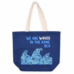 Torba Bawełniana z Nadrukiem - We are Waves - Niebieski