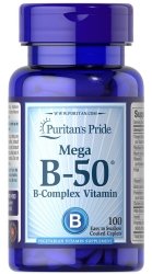 Комплекс витаминов B-50®, Puritan's Pride, 100 таблеток