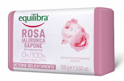 Delikatnie oczyszczające różane mydło z kwasem hialuronowym, Equilibra, 100g