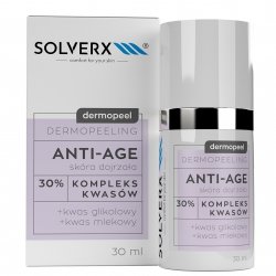 SOLVERX Dermopeel Dermopeeling Anti-Age - Kompleks Kwasów 30% (glikolowy,mlekowy) 30ml