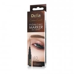 Delia Cosmetics Eyebrow Expert Piórkowy Marker do brwi - brązowy 1szt