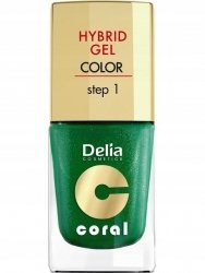 Delia Cosmetics Coral Hybrid Gel Emalia do paznokci 10 Metaliczna Zieleń