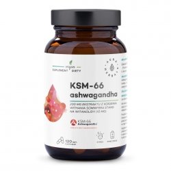Ashwagandha, KSM-66 Korzeń 200 mg, Aura Herbals, 120 kapsułek