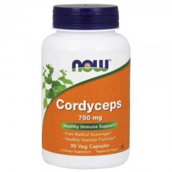 Kordyceps, NOW FOODS Cordyceps 750mg, 90 Kapsułek