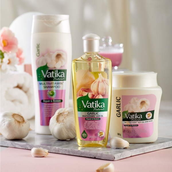 Garlic Mask for Weak and Damaged Hair, Vatika Dabur, 500ml