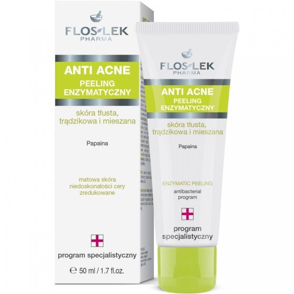 Floslek ANTI ACNE Peeling enzymatyczny skóra tłusta, trądzikowa i mieszana 50 ml