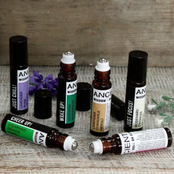 Patchouli, Jasmine &amp; Ylang Ylang Essential Oils Blend, Roller, Ancient Wisdom
