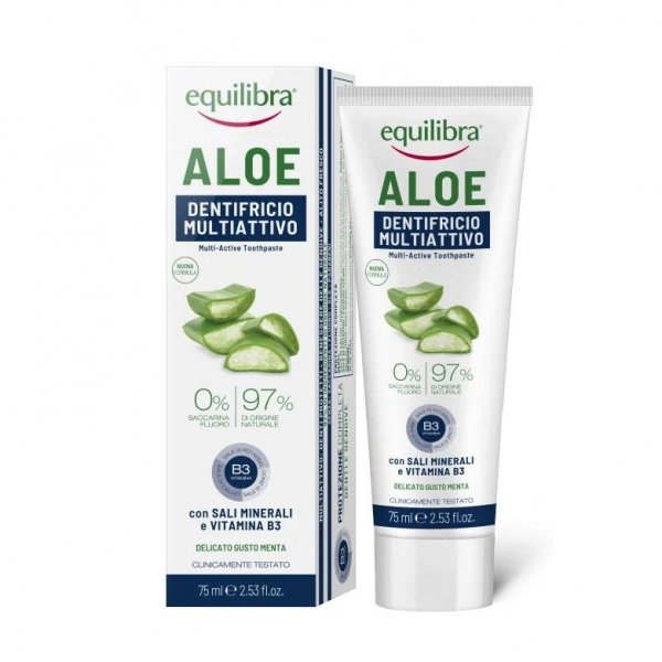 Aloe Gel Triple Action Toothpaste, 30% Aloe Vera, Equilibra