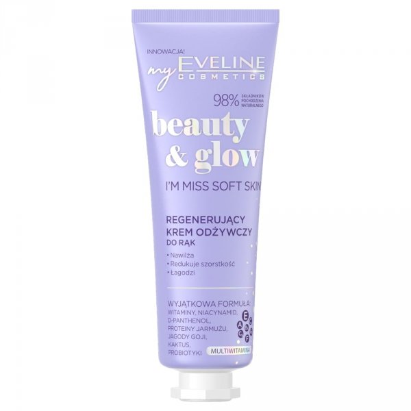 Eveline Beauty & Glow, regenerujący krem odżywczy do rąk, 50ml