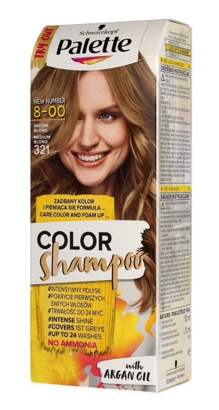 Palette Color Shampoo Szampon koloryzujący  nr 8-00 (321)Średni Blond  1op.